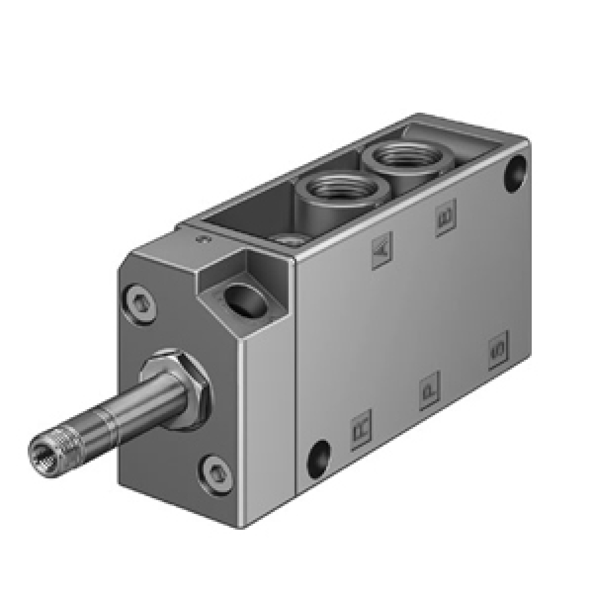 Válvula neumática compacta de alta resistencia para sistemas de control automatizado.